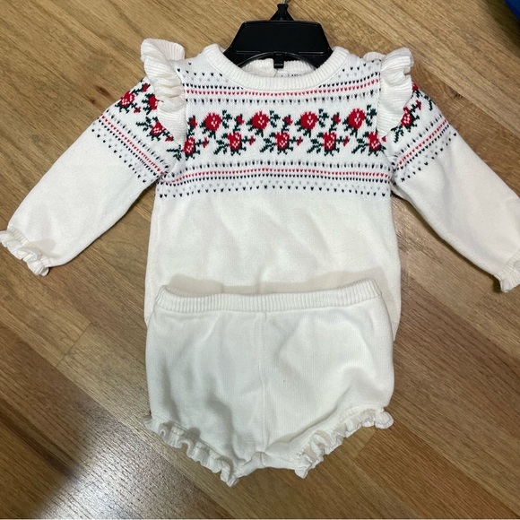 Janie and Jack Fair Isle Rose Matching Set - Picture 3 of 5